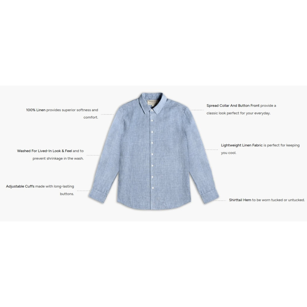 Thursday Boot Co. Linen Shirt Men's Size XL Blue Button Up Vacation Coastal - Picture 9 of 11